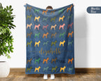 Personalized Basenji Dog Throw Custom Name Pet Lover Blanket Retro Breed Design Barkless Dog Gift Unique Cozy Home Accent