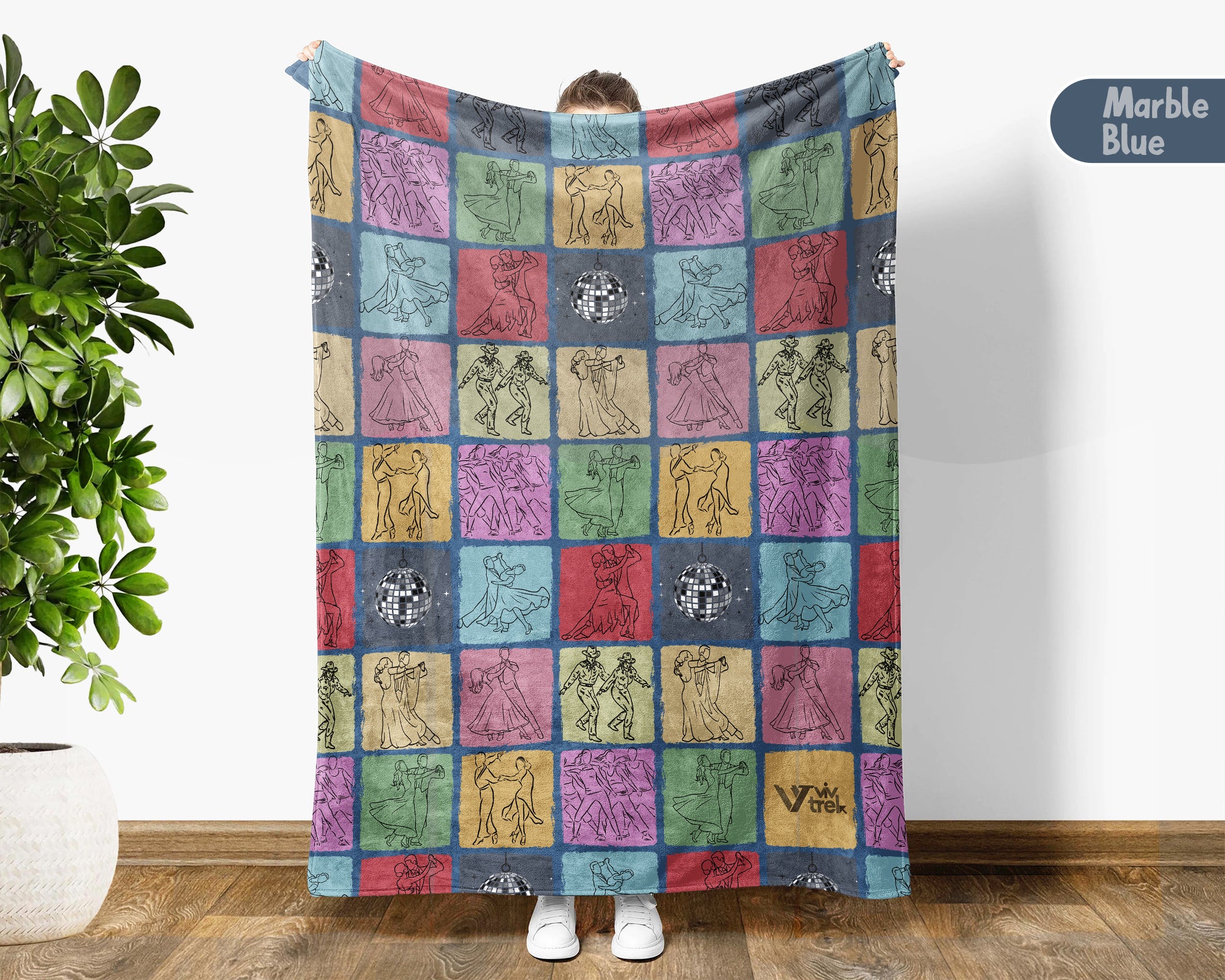 Vintage Dancing Blanket Cozy Ballet Throw Soft Dancer Decor Unique Choreography Gift for Performance Lovers