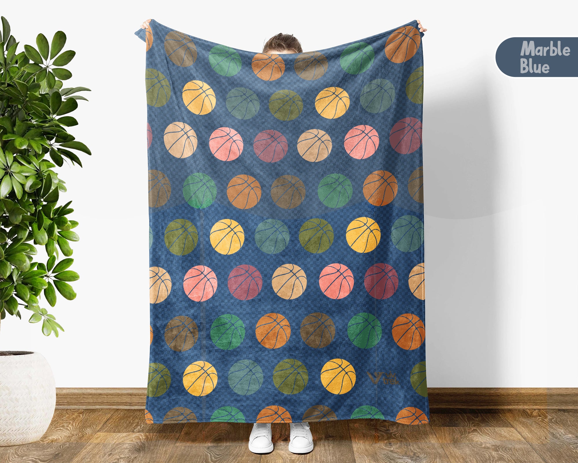 Retro Basketball Throw Blanket – Cozy Gift for Sports Fans