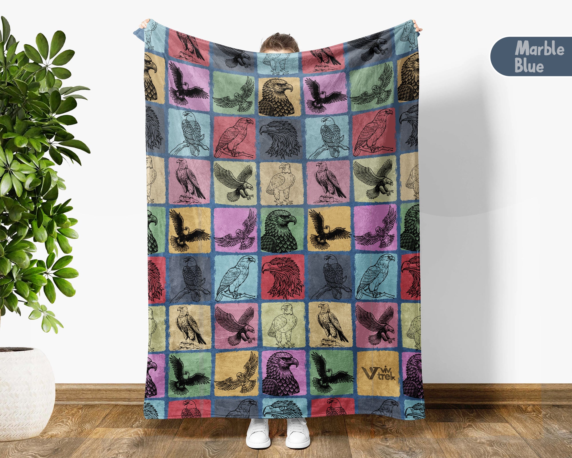 Vintage Eagle Blanket – Cozy Retro Bird Lover Throw Gift