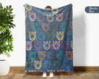 Retro Tiger Blanket Jungle Animal Throw Cozy Big Cat Graphic Decor Vintage Style Gift Wildlife Lover Home Accent