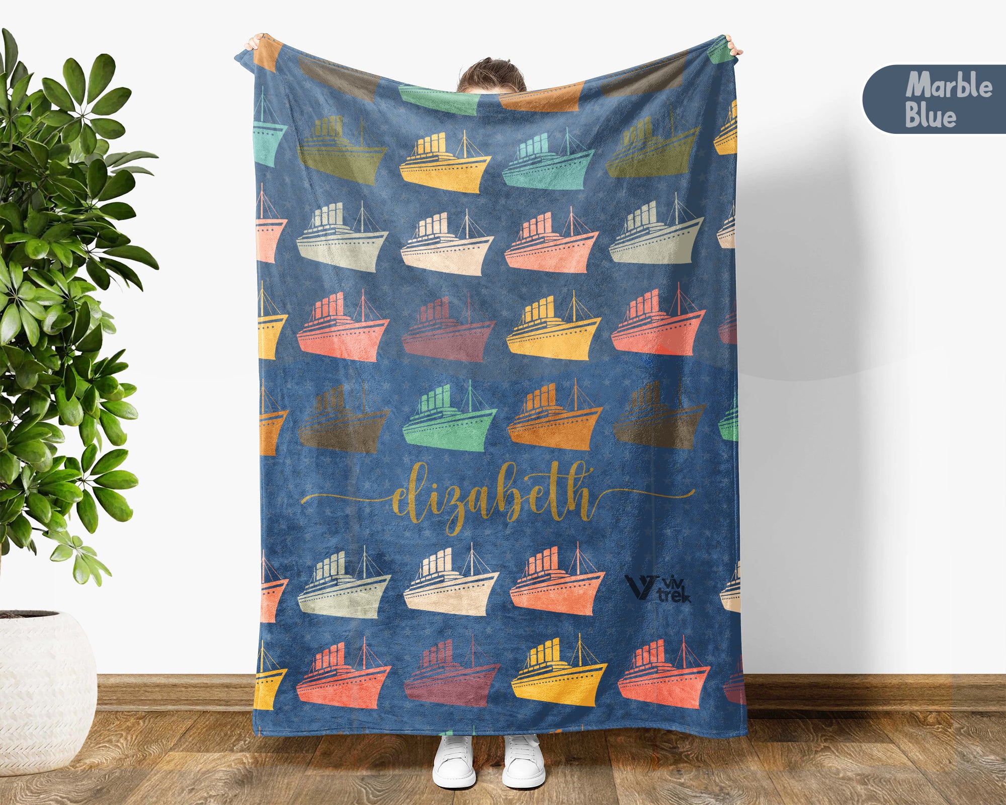 Personalized Titanic Blanket Custom Name Ship Lover Throw Vintage Ocean Graphic Cozy Fleece Nautical Gift Maritime Home Decor Accent