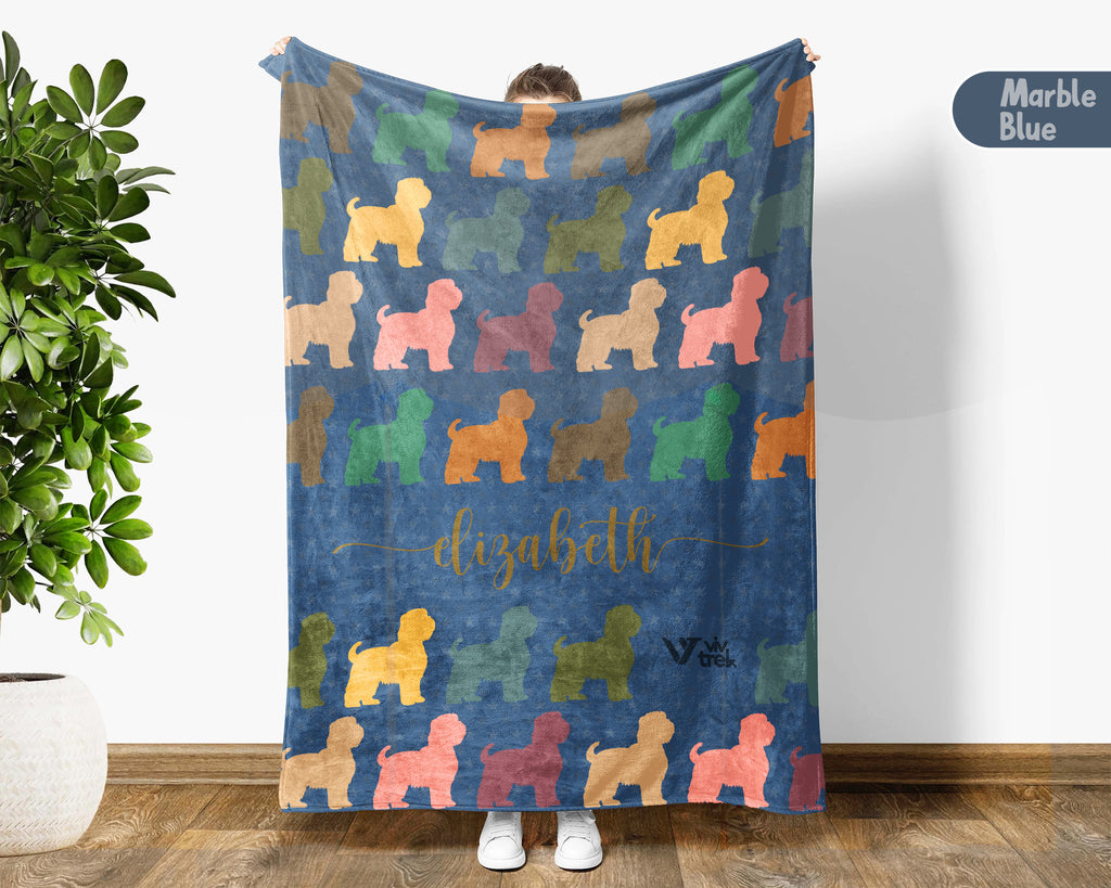 Personalized Shih Tzu Dog Blanket Custom Name Vintage Puppy Throw Cozy Pet Lover Gift Cute Dog Breed Blanket for Home and Gifts