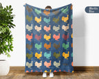 Retro Turkey Blanket for Fall Decor, Cozy Thanksgiving Throw Gift with Rustic Harvest Seasonal Style