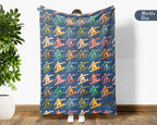 Vintage Snowboarding Blanket – Cozy Throw for Winter Sports Lovers