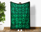 Custom Name Soccer Plaid Blanket, Personalized Name Soccer Throw for Boys and Girls, Aesthetic Unique Soccer Lover Gift, Cozy Sports Blanket