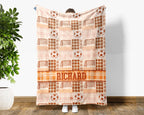 Custom Name Soccer Blanket, Personalized Name Soccer Plaid Throw for Boys and Girls, Unique Soccer Lover Gift for Athlete, Cozy Sports Blanket