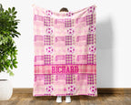 Custom Name Soccer Blanket, Personalized Name Soccer Plaid Throw for Boys and Girls, Unique Soccer Lover Gift for Athlete, Cozy Sports Blanket