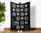 Custom Name Soccer Blanket, Personalized Name Soccer Pixel Art Throw for Boys and Girls, Unique Soccer Lover Gift, Sports 8-bit Flower Blanket