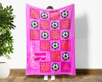 Custom Name Soccer Blanket, Personalized Name Soccer Pixel Art Throw for Boys and Girls, Unique Soccer Lover Gift, Sports 8-bit Flower Blanket