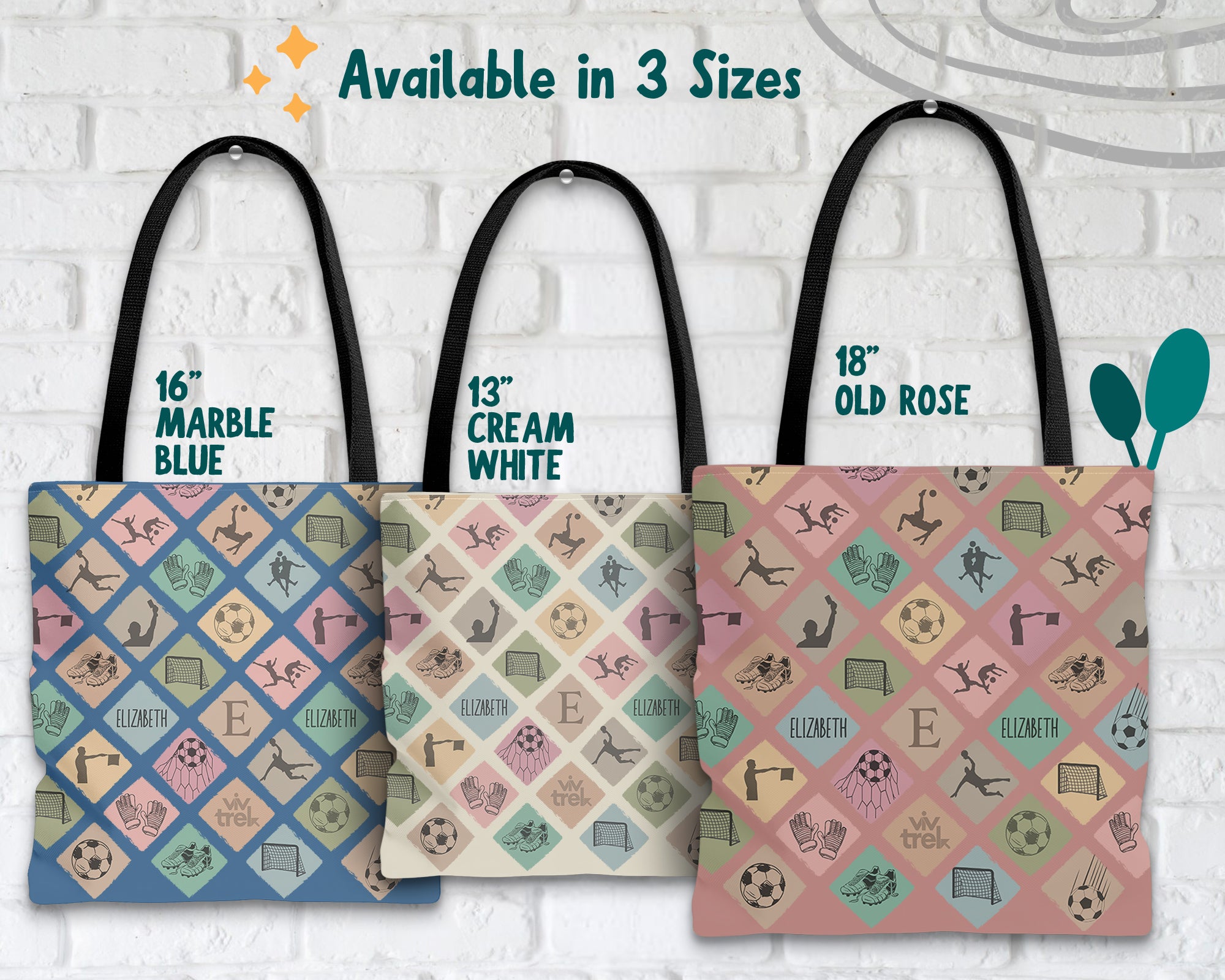 Custom Soccer Tote Bag, Vintage Personalized Name Football Canvas Tote, Unique Soccer Lover Gift, Cozy Sports Carry Bag, Player Gift Tote