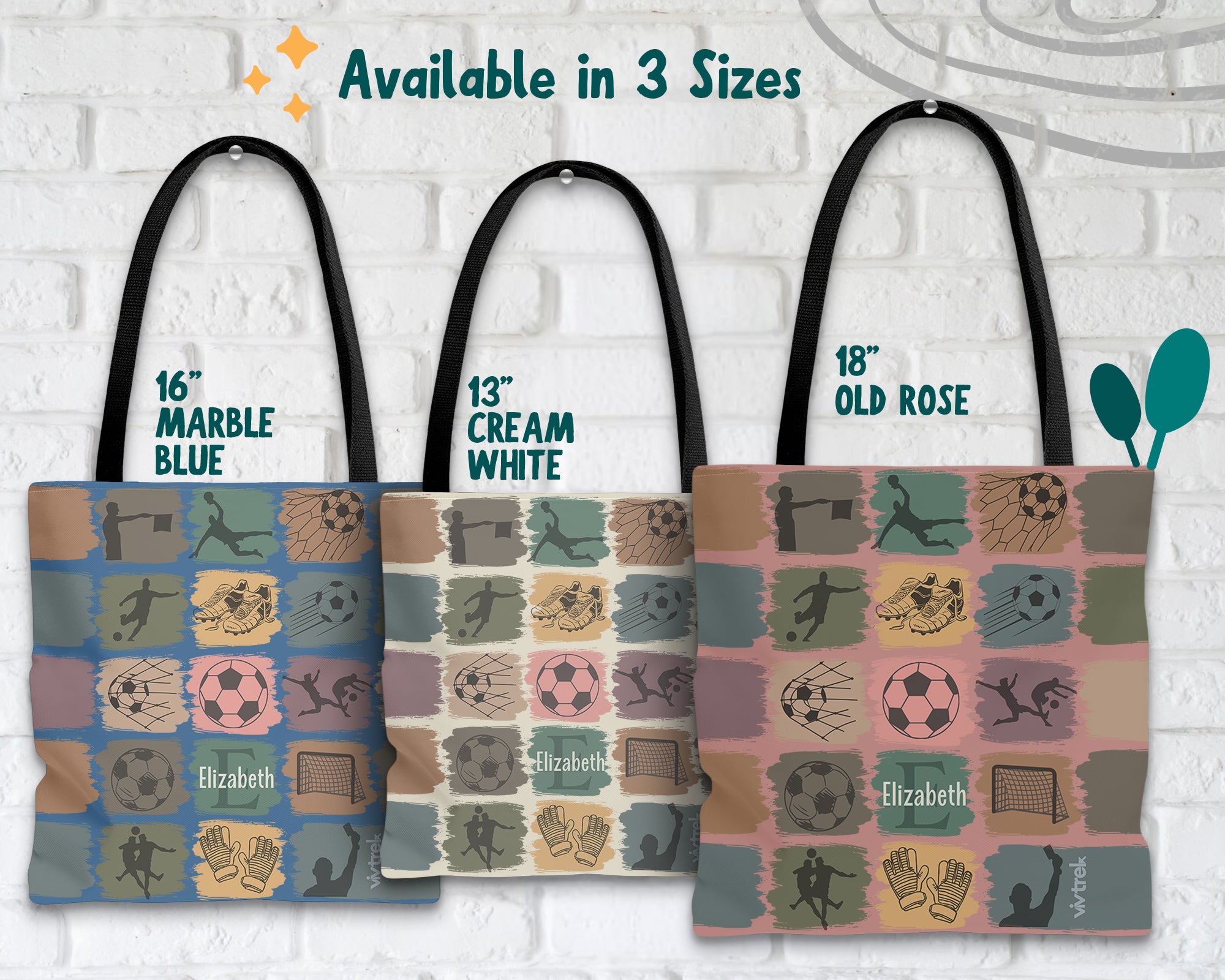 Retro Custom Soccer Tote Bag, Personalized Name Football Canvas Tote, Unique Soccer Lover Gift, Cozy Sports Carry Bag, Player Gift Tote