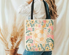Soccer Floral Tote Bag Gift, Cute Football Lover Canvas Bag, Aesthetic Sports Tote, Soccer Player Gift, Everyday Carry Bag