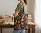 Custom Name Soccer Floral Tote Bag, Personalized Football Lover Bag, Cute Sports Canvas Tote, Soccer Player Gift, Aesthetic Soccer Carry Bag