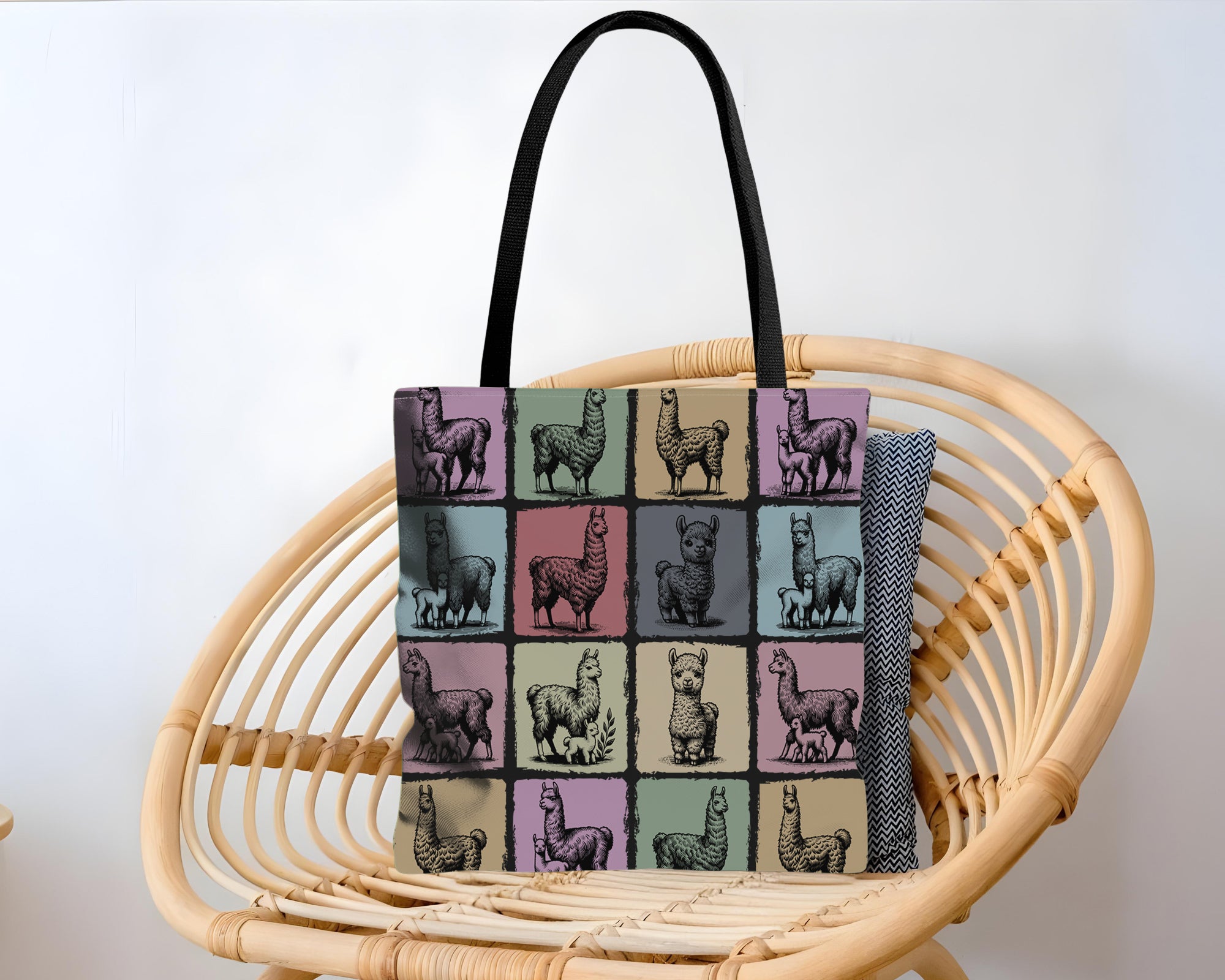 Tote bag with Llama pattern