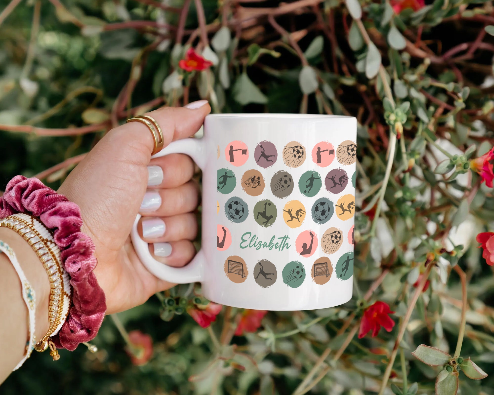 Custom Soccer Mug, Retro Personalized Name Football Coffee Cup, Unique Soccer Lover Gift, Sports Fan Drinkware, Player Gift Mug