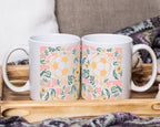 Soccer Floral Coffee Mug Gift, Cute Football Lover Cup, Sports Fan Ceramic Mug, Soccer Player Gift Idea, Aesthetic Soccer Drinkware