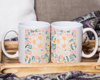 Custom Name Soccer Mug Gift, Personalized Football Coffee Cup, Soccer Lover Floral Mug, Player Name Sports Gift, Unique Soccer Fan Drinkware