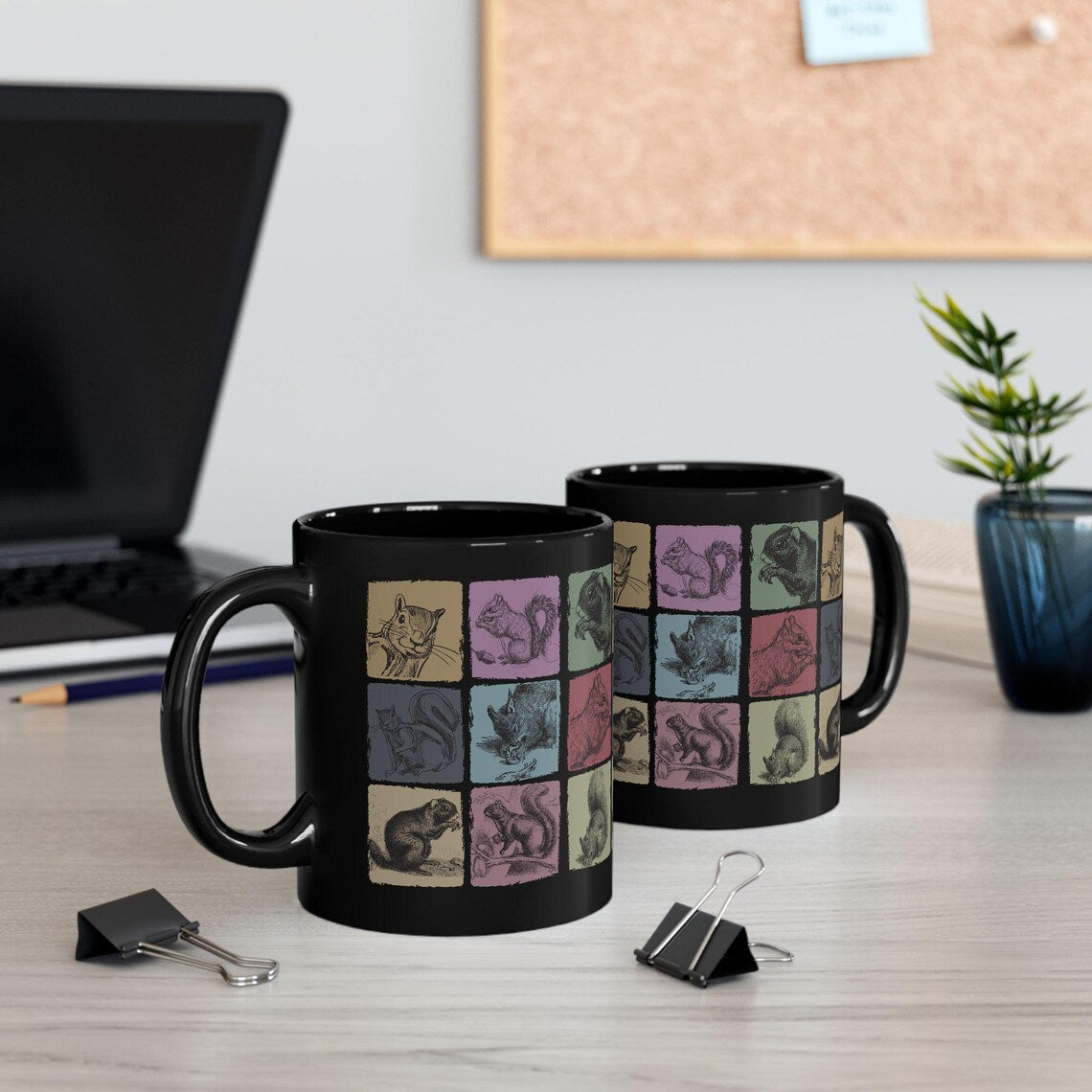 Vintage Squirrel Mug, Funny Squirrel Lover Gift, Distressed Retro Nature Coffee Mug, Easily Distracted By Squirrel Mug for Any Occasion
