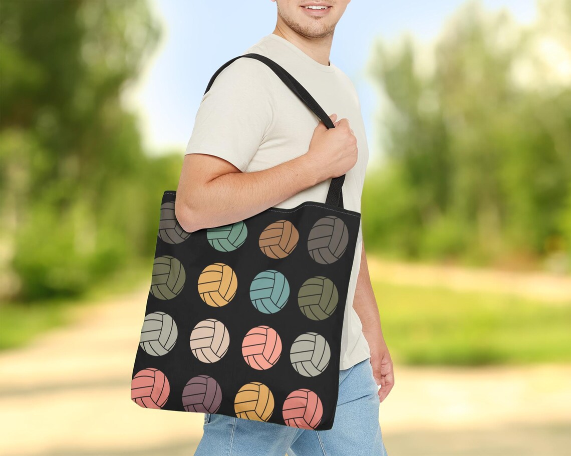 Vintage Volleyball Tote Bag – Retro Sports Lover Carry Bag – Team Enthusiast Gift for Gym Everyday Tote