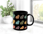 Retro Guinea Pig Mug – Vintage Black Coffee Cup Under $25, Distressed Pet Lover Gift for Guinea Pig Owners ☕🐹