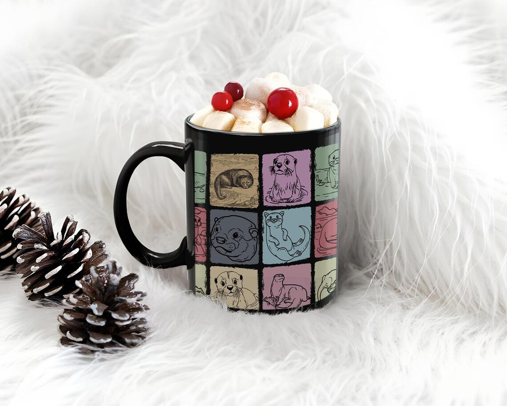 Vintage Retro Otter Mug | Distressed Cute Animal Lover Coffee Cup | Unique Otter Owner Gift