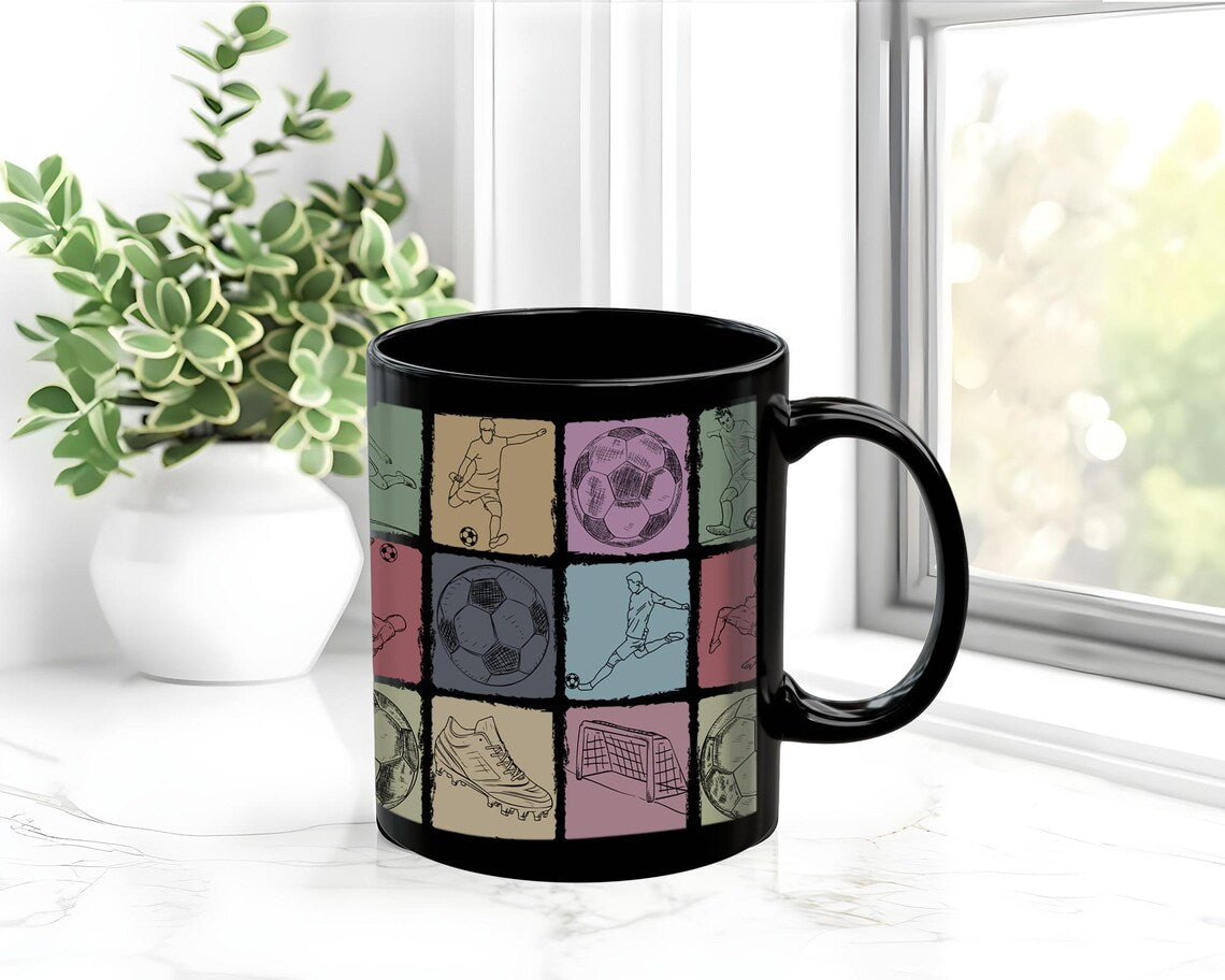 Vintage Soccer Lover Mug, Retro Soccer Coffee Mug, Distressed Football Gift, Soccer Player Fan Mug, Funny Sports Coffee Cup for Fans