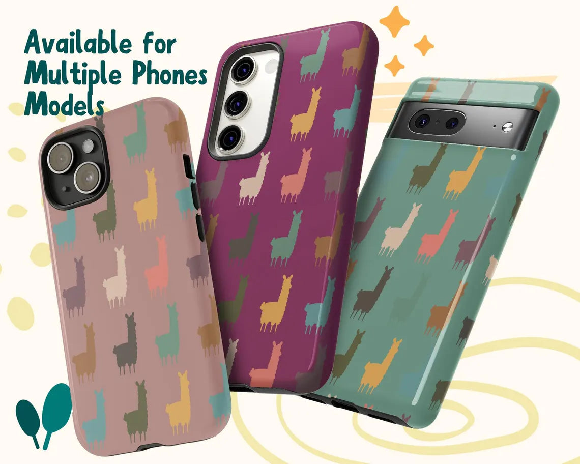 Llama Phone Case | Retro Alpaca Gift for iPhone Galaxy Pixel | Tough Cover
