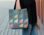 Retro English Bulldog Tote Bag, Vintage Dog Lover Shoulder Bag, Cute Pet Owner Gift Tote, Stylish Everyday Carry Bulldog Shopping Bag