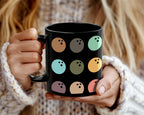 Retro Bowling Lover Mug | Vintage Black Coffee Cup Gift | Distressed Sports Enthusiast Present | Cute Bowler Mug