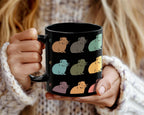 Retro Guinea Pig Mug – Vintage Black Coffee Cup Under $25, Distressed Pet Lover Gift for Guinea Pig Owners ☕🐹