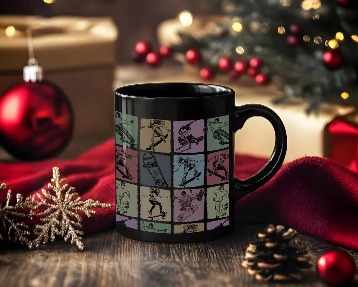 Retro Skateboarding Lover Mug, Vintage Skateboard Coffee Cup, Distressed Skateboarder Gift, Cool Skater Mug, Unique Skateboard Gift Idea