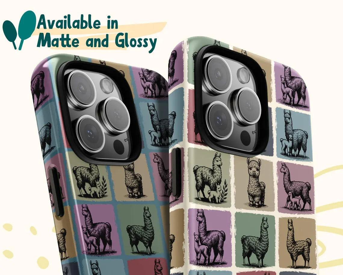 Llama Phone Case | Vintage Alpaca Gift for iPhone 16, Galaxy S24, Pixel 8