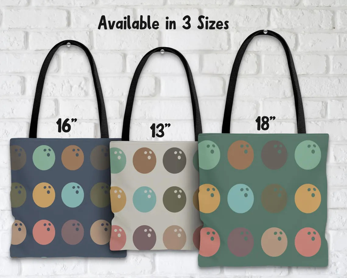 Retro Bowling Lover Tote Bag | Vintage Enthusiast Gift | Cute Sports Fan Shoulder Bag | Everyday Carryall