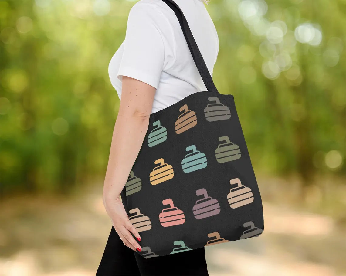 Curling Tote Bag – Fun Sports Lover Gift Under $25, Curling Enthusiast Everyday Carry for Him & Her 🥌