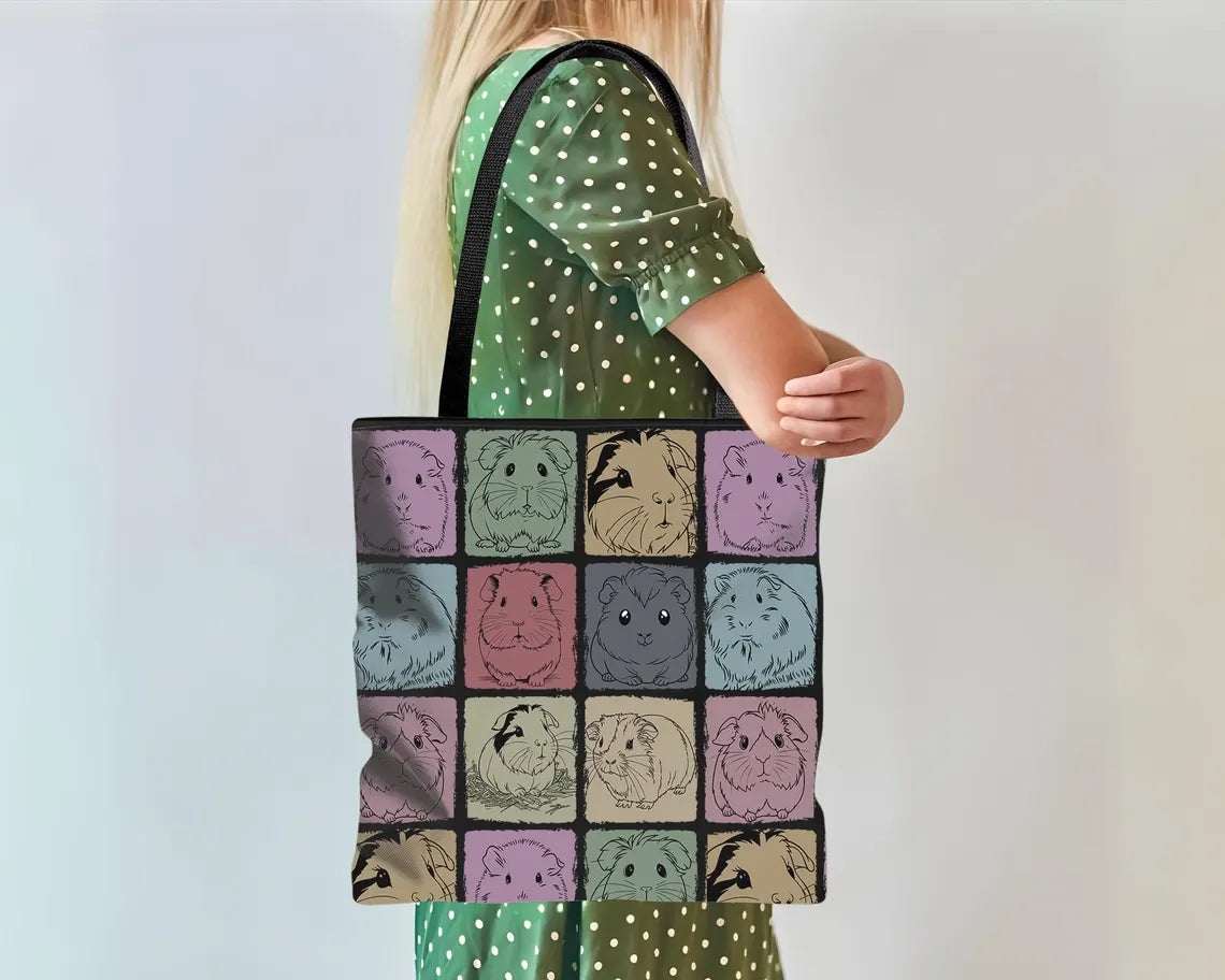 Vintage Guinea Pig Tote Bag – Cute Pet Lover Gift Under $25, Durable Everyday Carry for Animal Enthusiasts 🐹🛍️