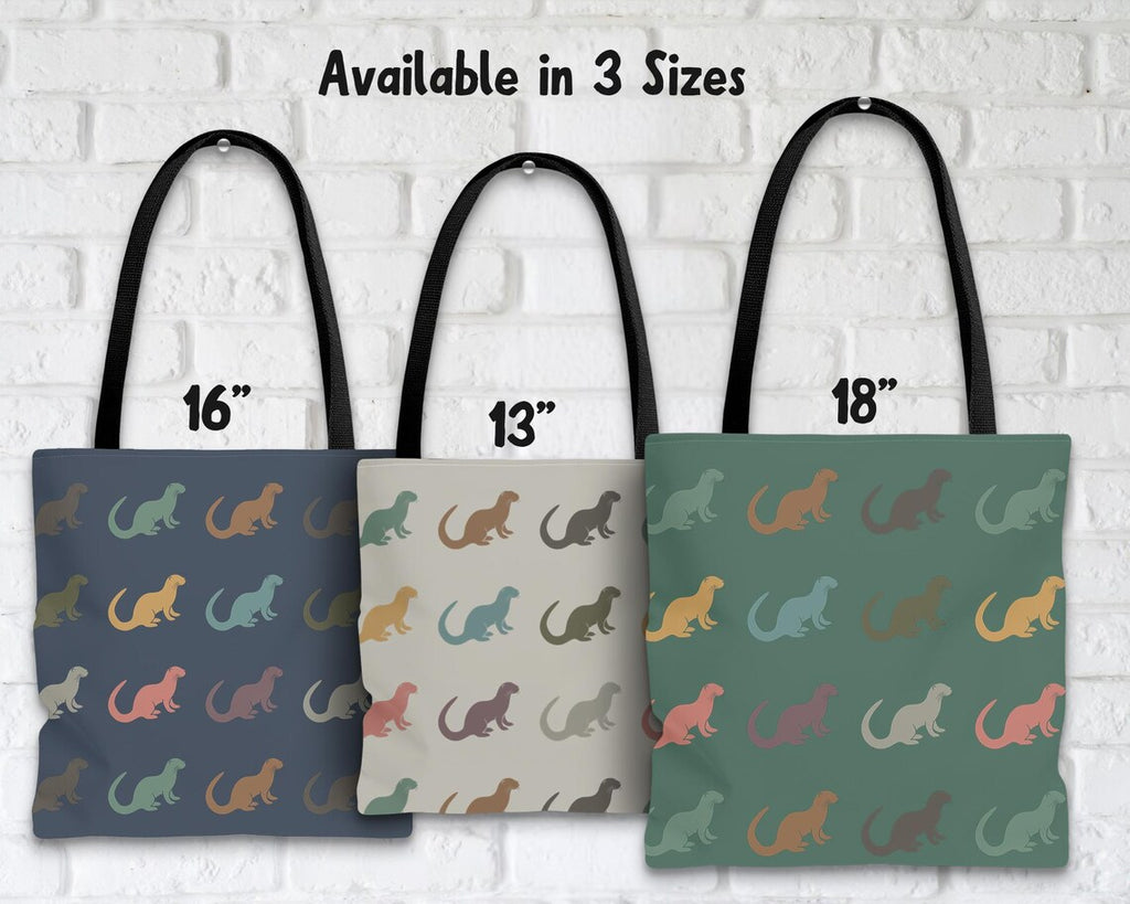 Retro Otter Tote Bag – Cute Otter Lover Gift Under $25, Perfect for Her, Him, School, Grocery & Holidays 🦦