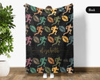 Custom Rugby Blanket Retro Personalized Name Rugby Lover Gift - Cozy Throw for Rugby Players - Rugby Team Decor Fan Blanket