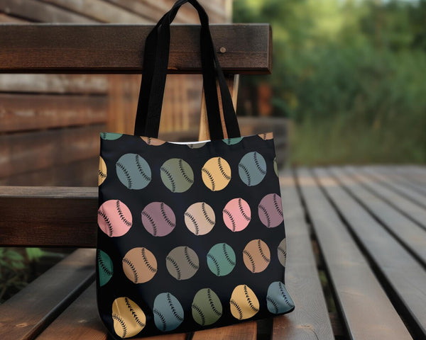 Retro Baseball Lover Tote Bag – Sports Enthusiast Gift – Over the Shoulder Player Everyday Bag for Fans