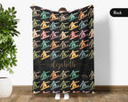 Custom Snowboarding Blanket Retro Personalized Name Winter Sports Throw - Snowboard Lover Gift Cozy Ski Lodge Decor