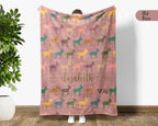 Custom Goat Lover Blanket | Personalized Name Retro Farm Animal Throw | Cozy Goat Graphic Gift | Unique Home Decor