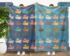 Custom Name Titanic Blanket - Personalized Vintage Throw Blanket Gift - Retro Graphic Ship Lover Custom Blankets