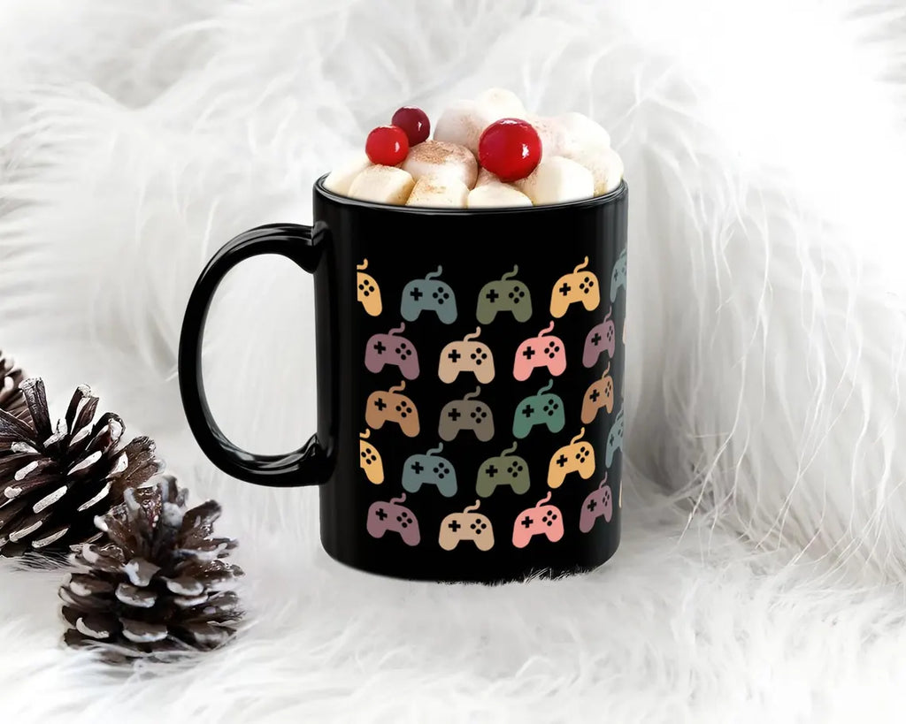 Vintage Video Gaming Mug Controller Coffee Cup | Retro Gamer Gift Idea | Ceramic Gaming Lover Drinkware Present for Him Her