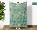 Custom Goat Lover Blanket | Personalized Name Retro Farm Animal Throw | Cozy Goat Graphic Gift | Unique Home Decor