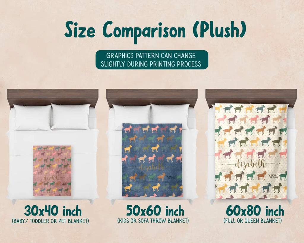 Custom Goat Lover Blanket | Personalized Name Retro Farm Animal Throw | Cozy Goat Graphic Gift | Unique Home Decor