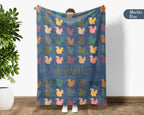 Custom Name Squirrel Blanket Gift, Personalized Chipmunk Throw & Mug Set, Funny Retro Nature Blankets, Unique Christmas Gift for Him Her