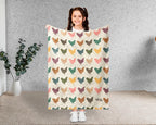 Chicken Gift Blanket Vintage Chicken Lover Throw - Retro Farm Animal Fleece Cozy Chicken Graphic Unique Animal Lover Gift