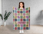 Custom Cat Lover Blanket Personalized Name Kitty Vintage Throw - Cute Kitten Gift Cozy Cat Graphic Custom Blankets