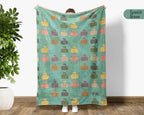 Retro Curling Blanket – Vintage Cozy Throw Under $50, Curling Lover Gift for Her & Him, Game Night Essential 🥌🧣