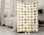 Retro Curling Blanket – Vintage Cozy Throw Under $50, Curling Lover Gift for Her & Him, Game Night Essential 🥌🧣
